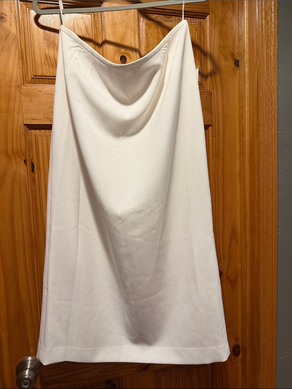 Kasper White A-Line Cowl Midi Skirt
